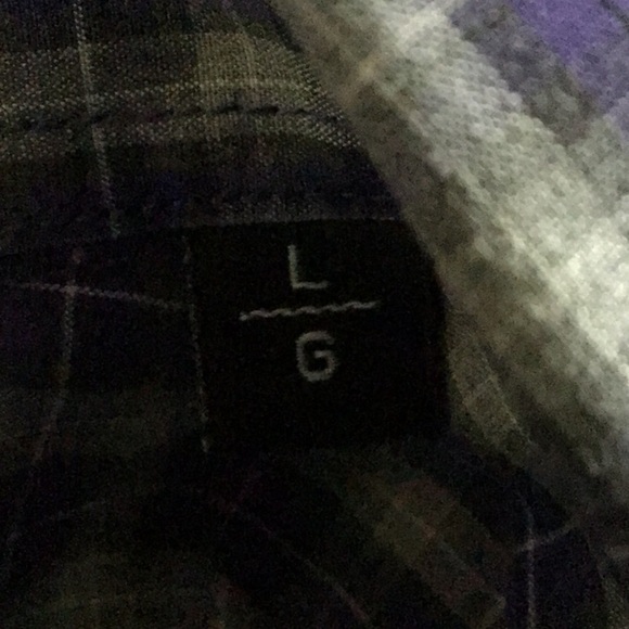 HR2 purple plaid button front shirt large - Picture 7 of 8